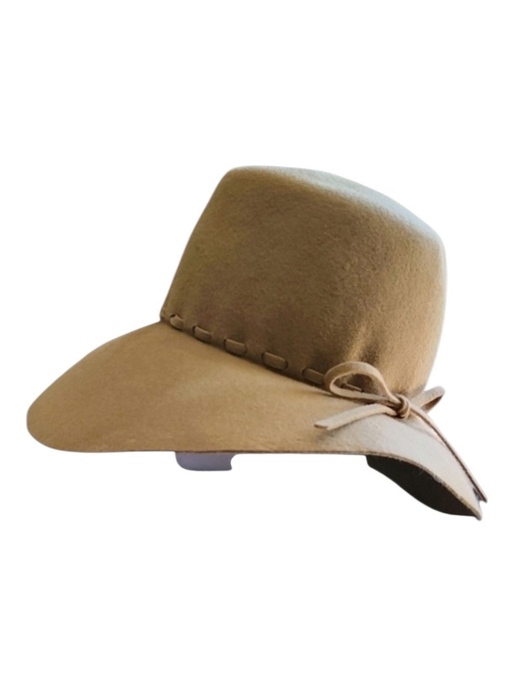 VINTAGE HENRY POLLAK 100% Wool Wide Brim Boho Style Tan Color Hat